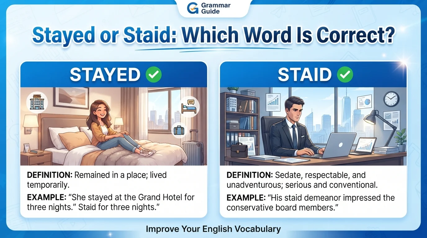 stayed or staid